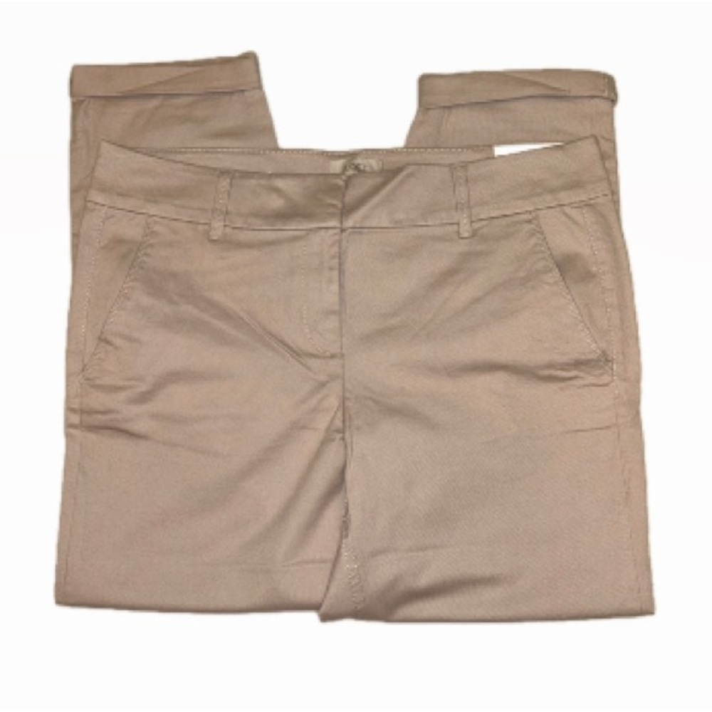 New LOFT Modern Chino Crop Khaki Pants Si 10